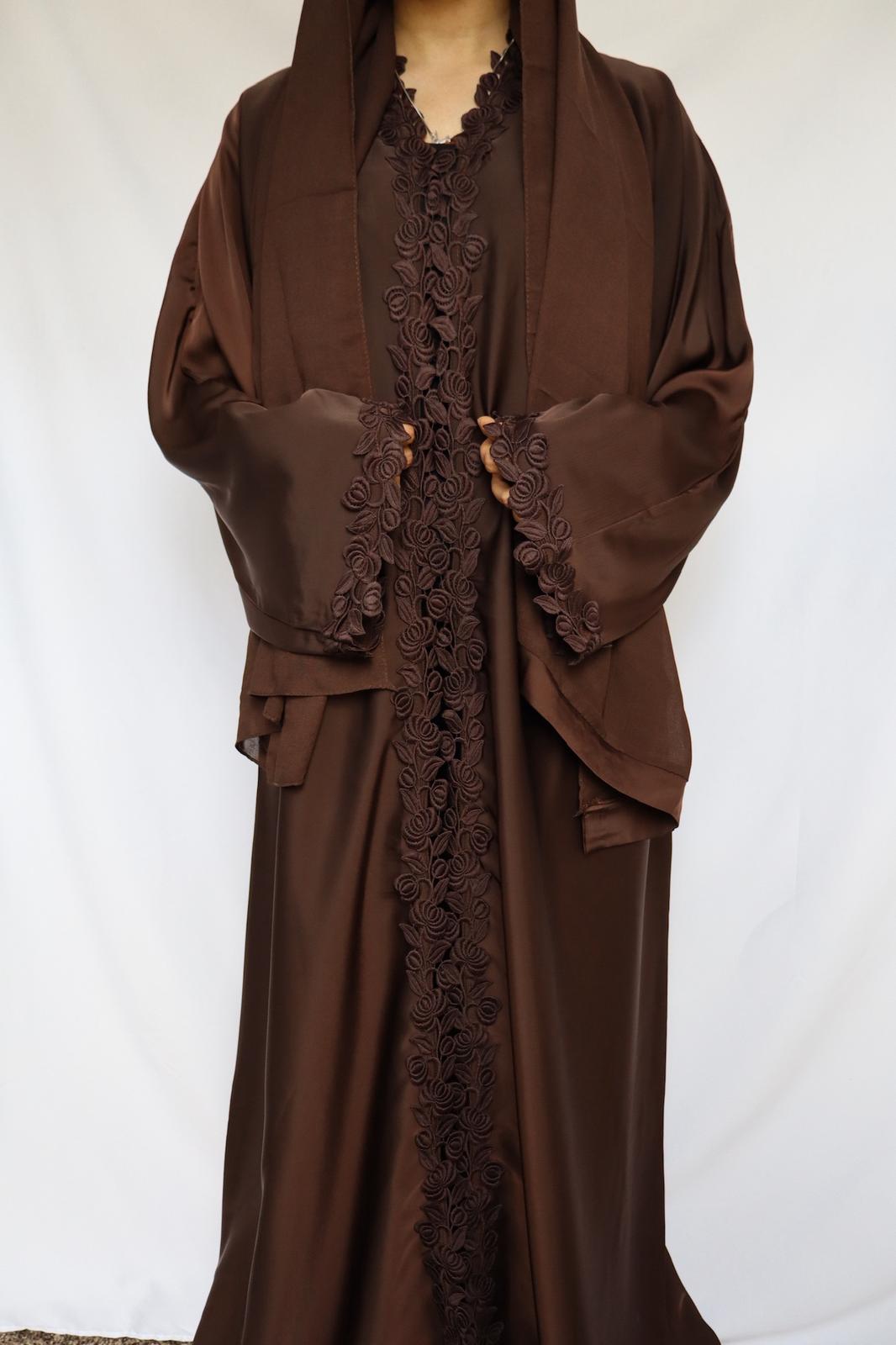 Brown Floral Lace