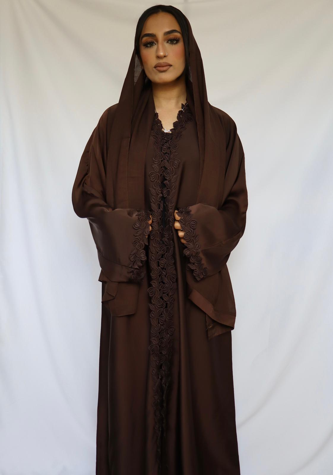 Brown Floral Lace