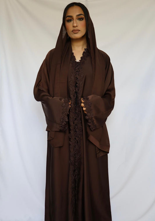 Brown Floral Lace